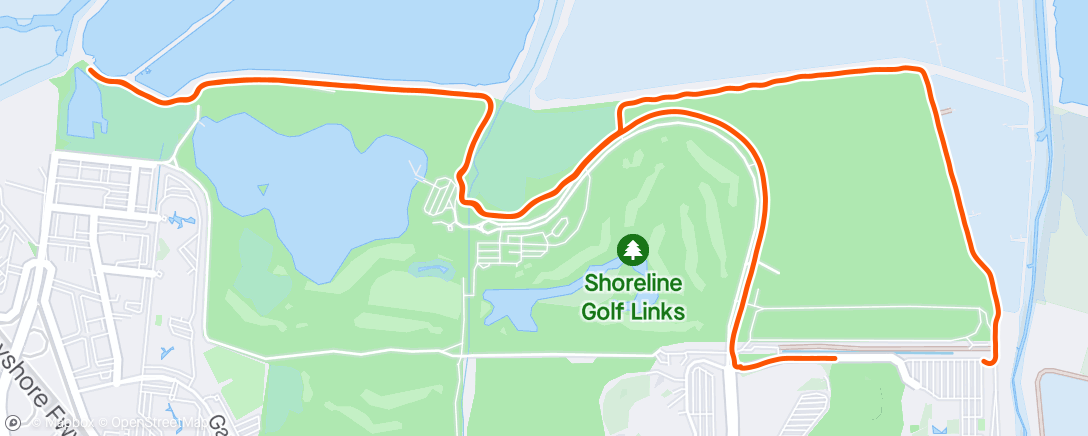 Map of the activity, Shoreline Trail Run w/ Yiyan