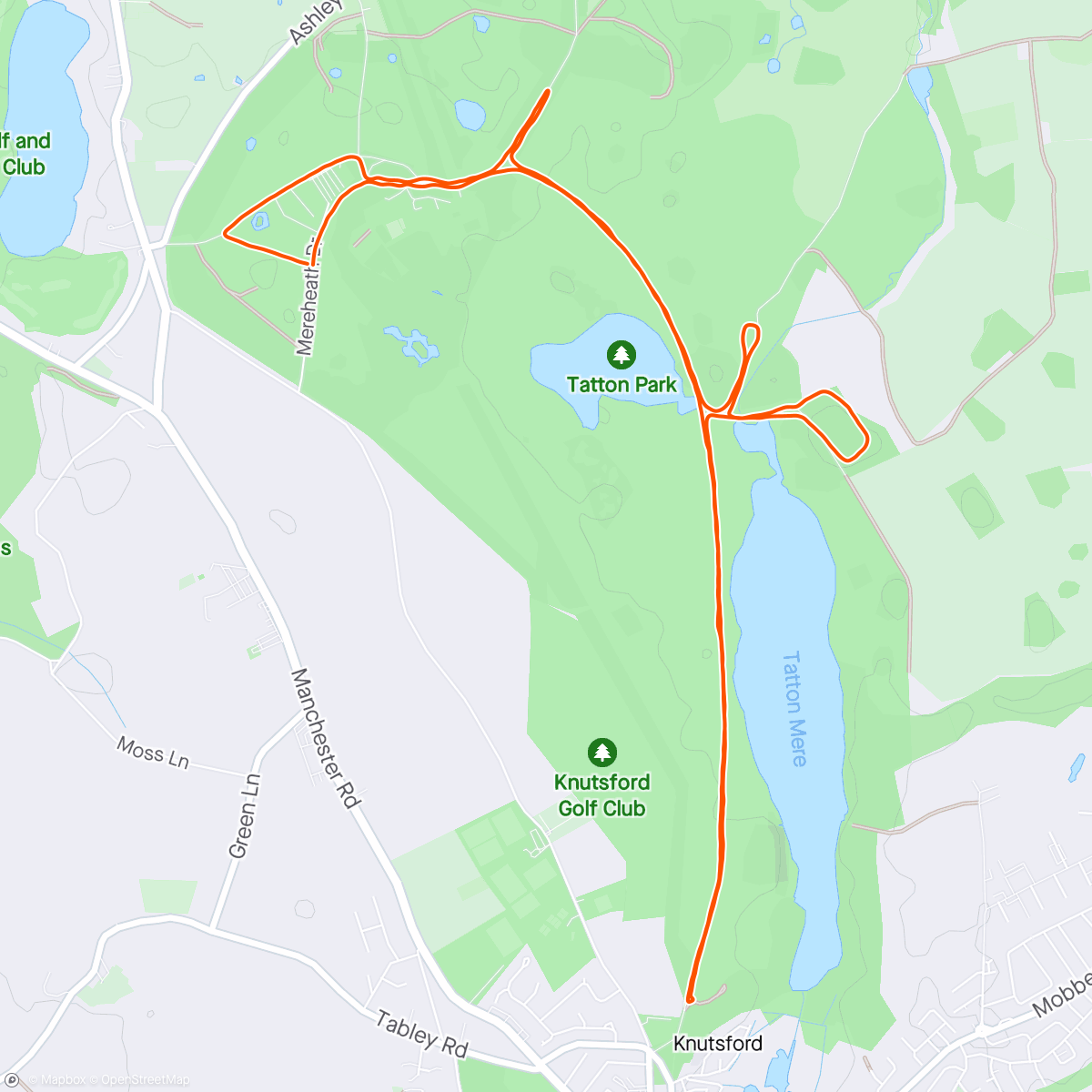 Mapa da atividade, Warm Tatton 10km