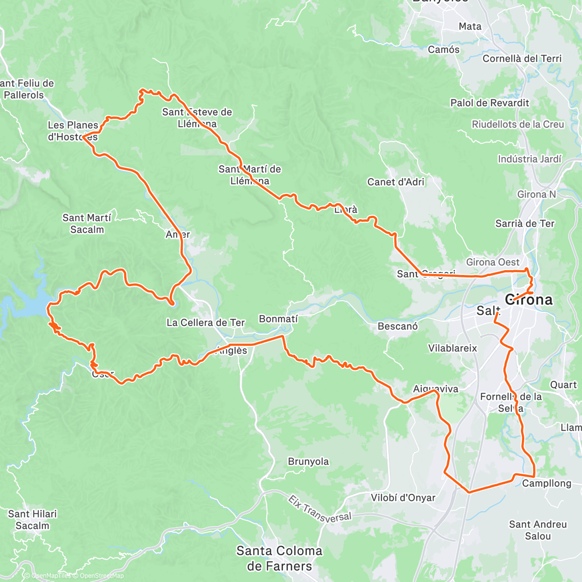 Map of the activity, Girls ride & Gus