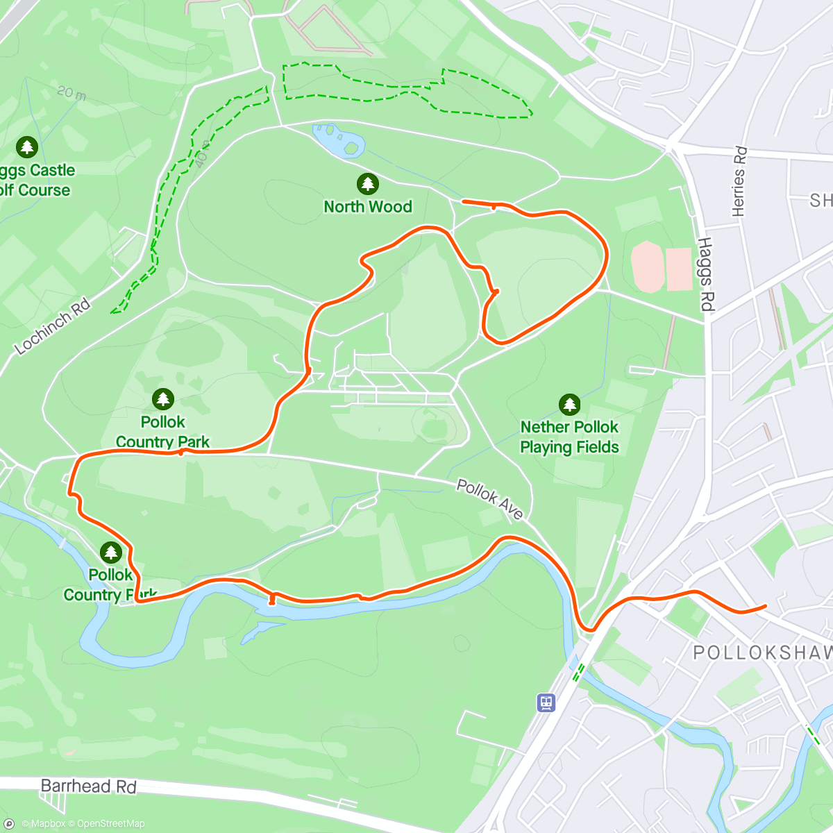 Map of the activity, Morning Run 🐮🦌