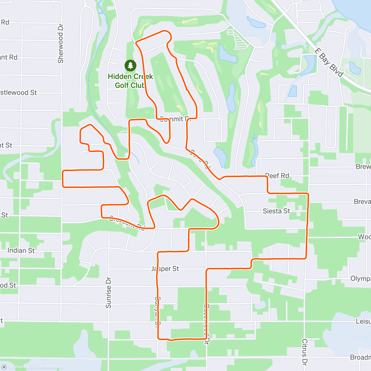 Map of the activity, Sunday leisurely Run