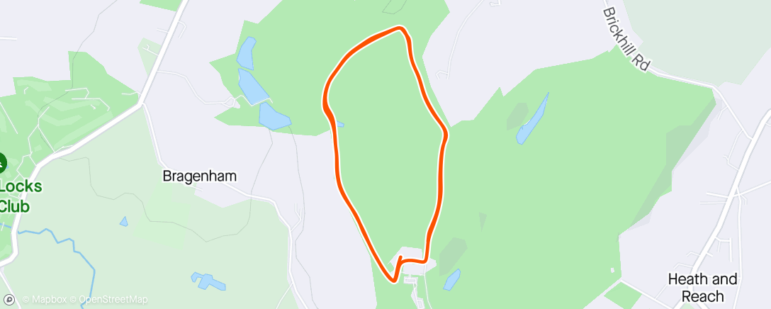 Map of the activity, Rushmere parkrun