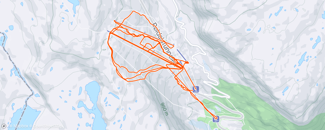 Map of the activity, Påske, sol, nysnø og park. Perfekt dag!