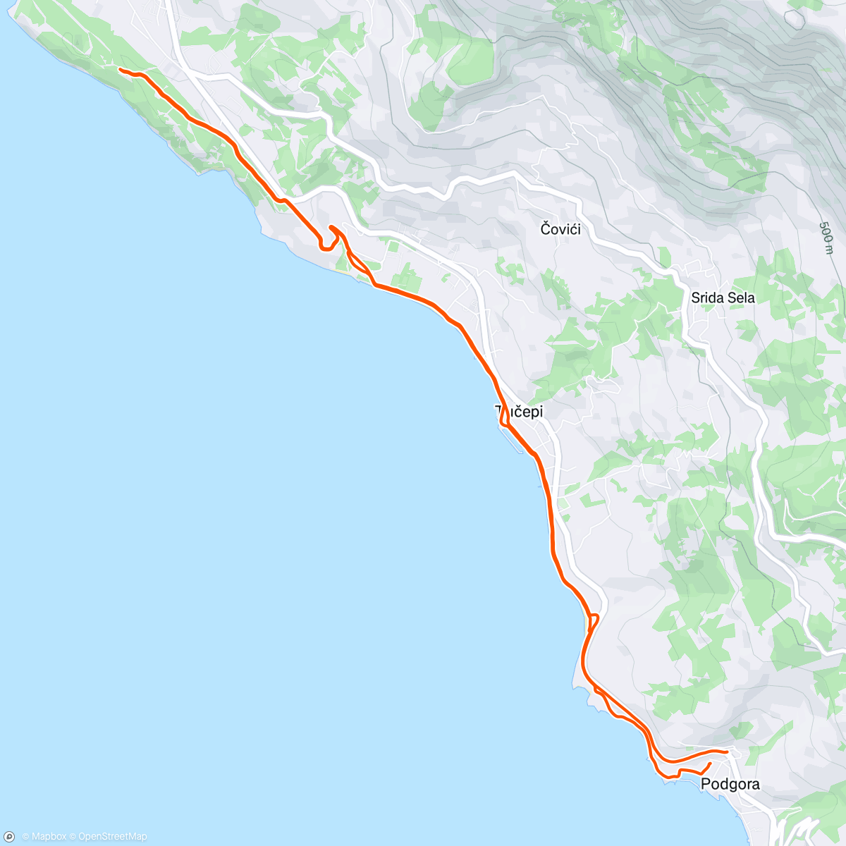 Map of the activity, Morning Run