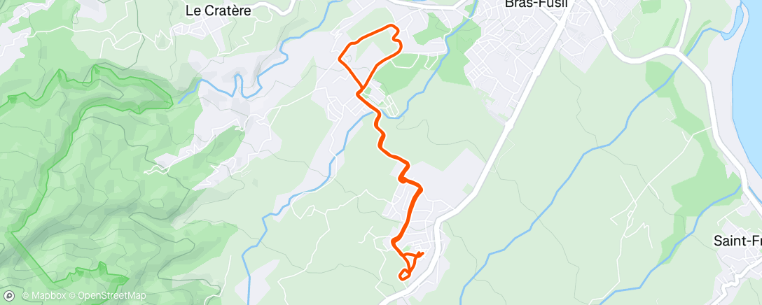 Map of the activity, Afternoon Run