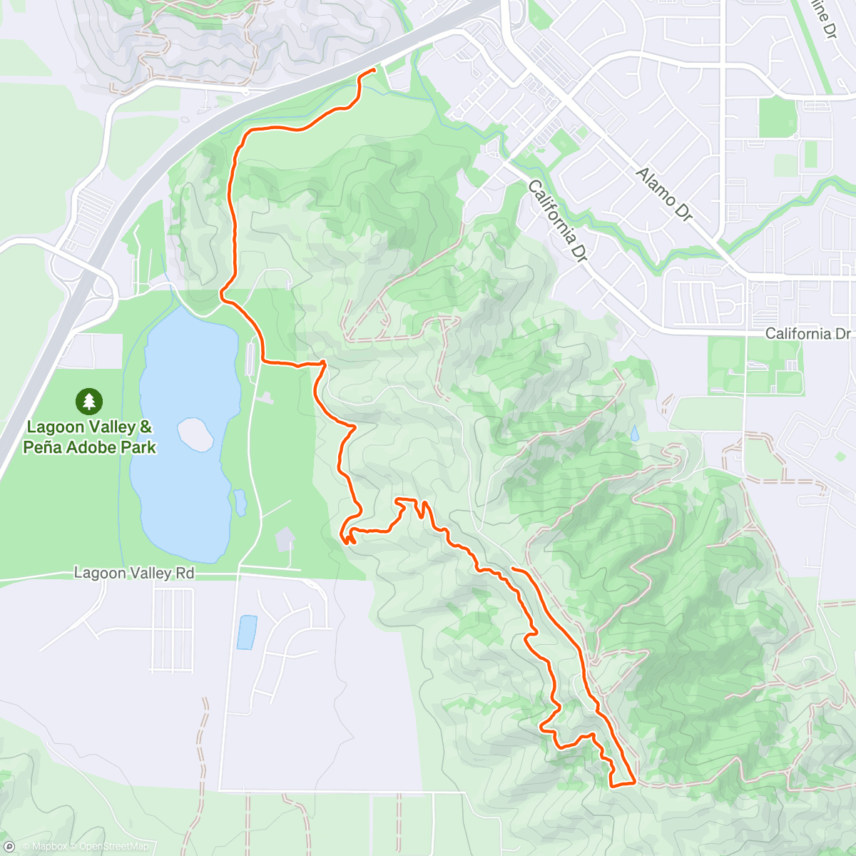 Map of the activity, Peña Adobe Loop - Late Start