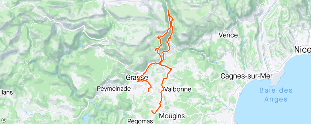Map of the activity, Gorges du Loup Gourdon après le boulot