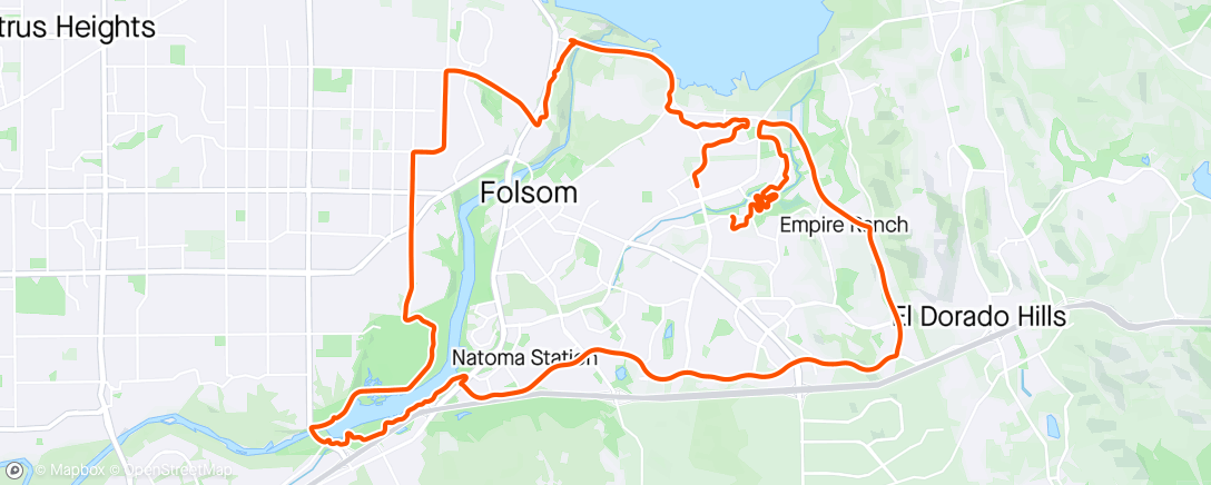 Map of the activity, Folsom Loop CW