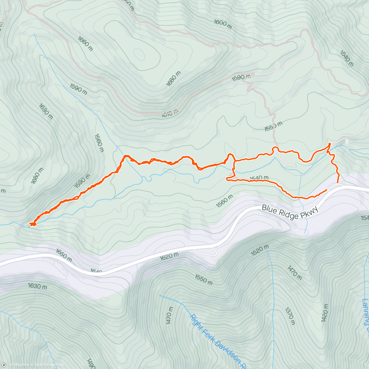 Map of the activity, Graveyard fields trail