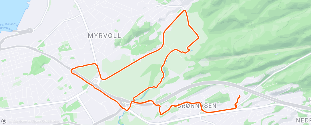 Map of the activity, Afternoon Run | 10K rolig S1