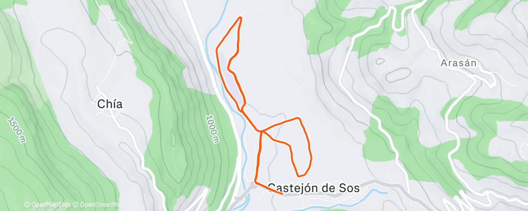 Map of the activity, Carrera de tarde