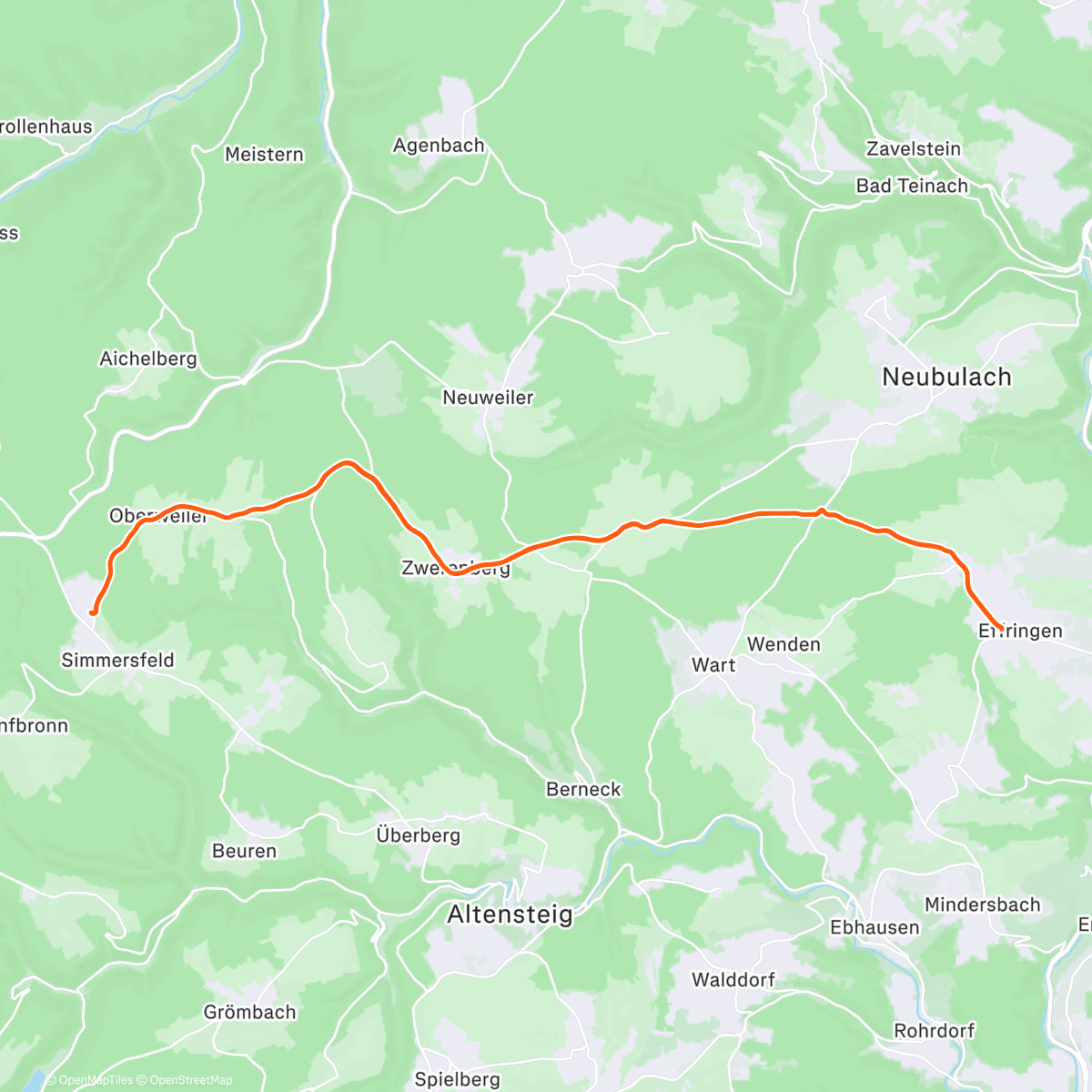 Map of the activity, Simmersfeld