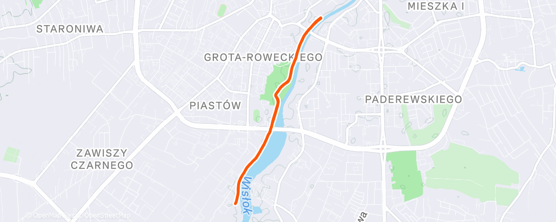 Map of the activity, Parkrun Rzeszów