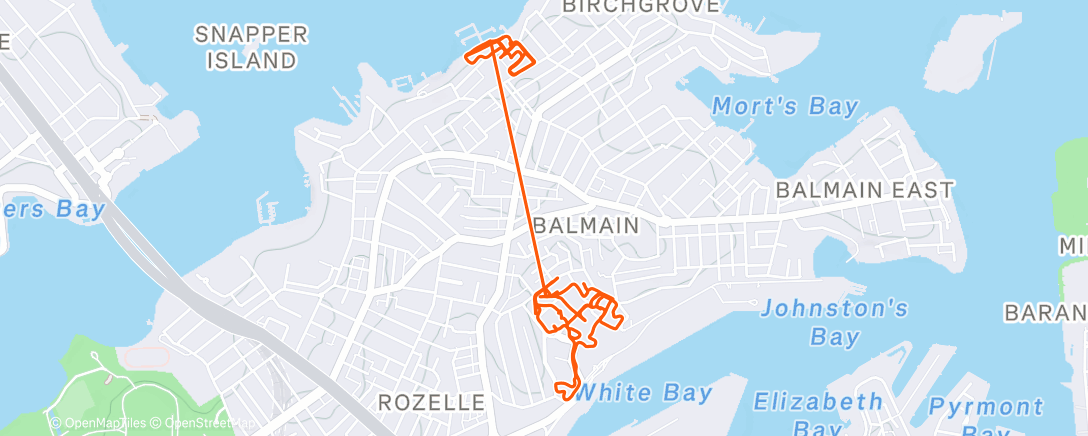 Карта физической активности (Balmain Knockout sprint)