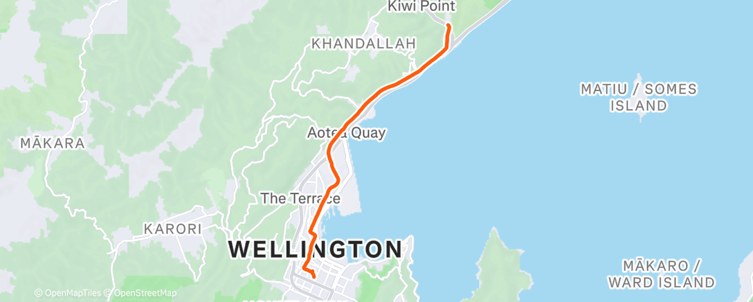 Map of the activity, Evening Ride