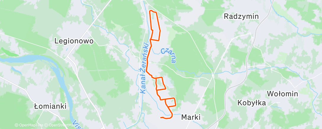Map of the activity, Lunch Mountain Bike Ride