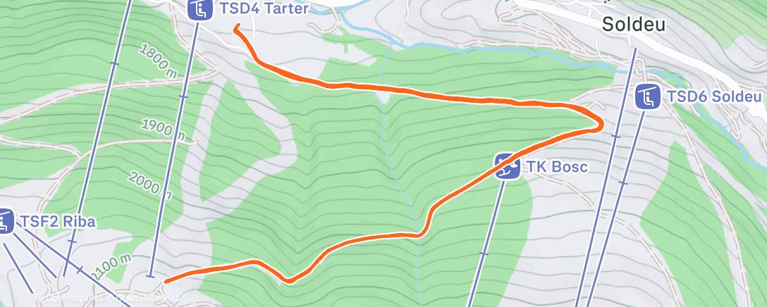 Map of the activity, Afternoon Nordic Ski