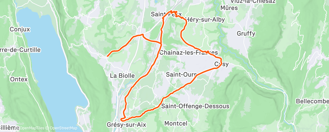 Map of the activity, Sortie vélo le matin