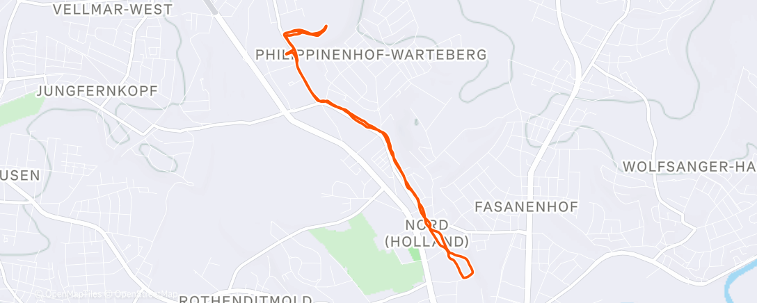 Map of the activity, Lauf am Mittag