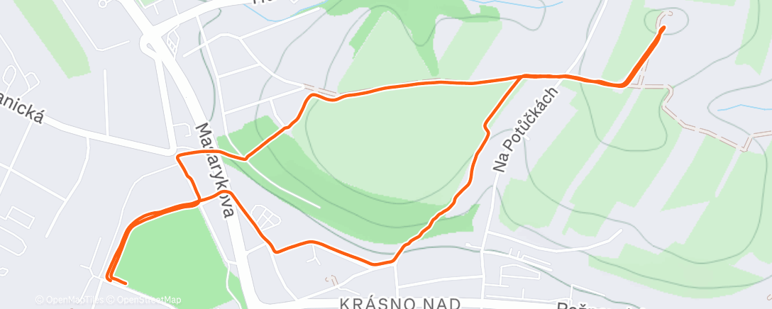 Map of the activity, Morning Run