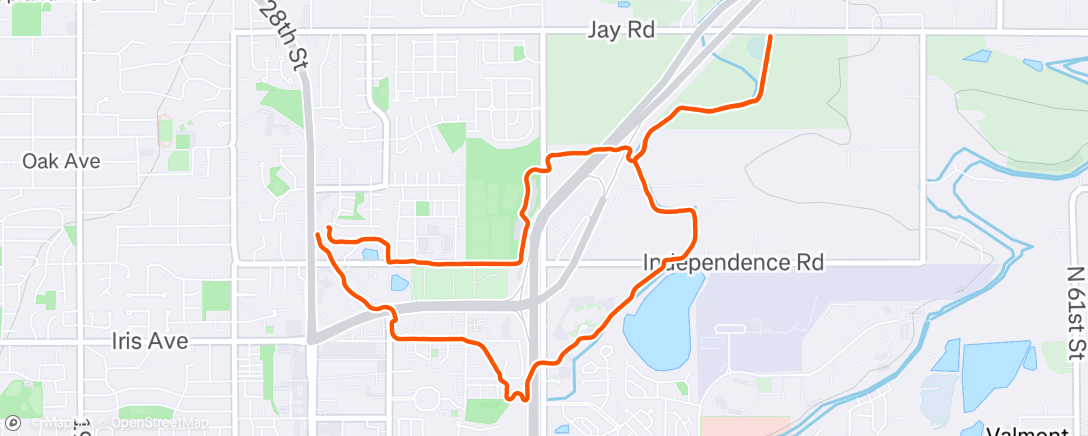 Map of the activity, Morning Run