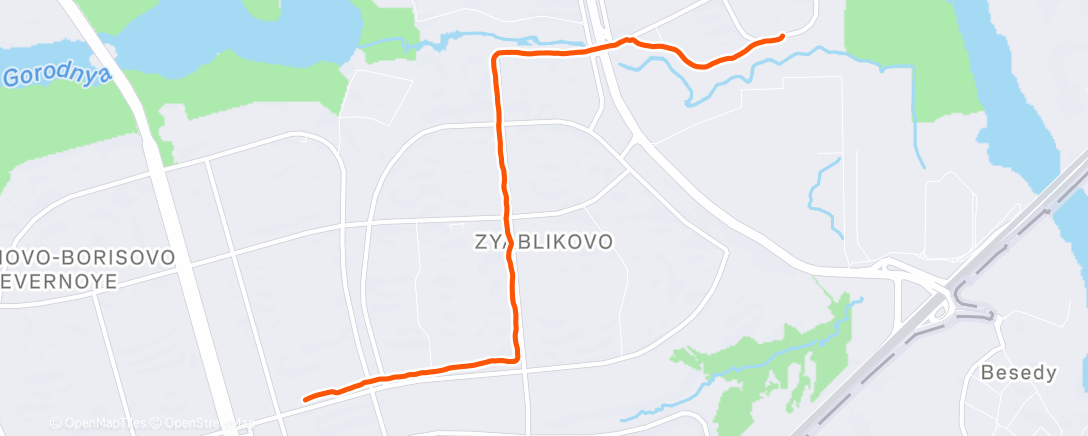 Map of the activity, Вечерний забег