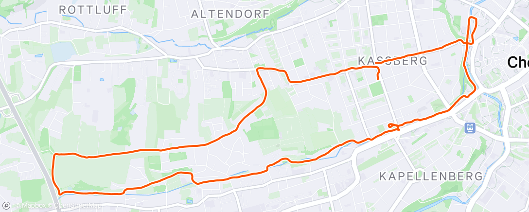 Map of the activity, Lauf am Nachmittag