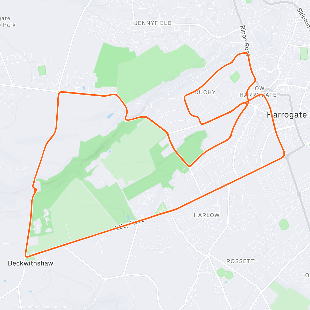 Map of the activity, Zwift - Pacer Group Ride: Royal Pump Room 8 in Yorkshire with Coco