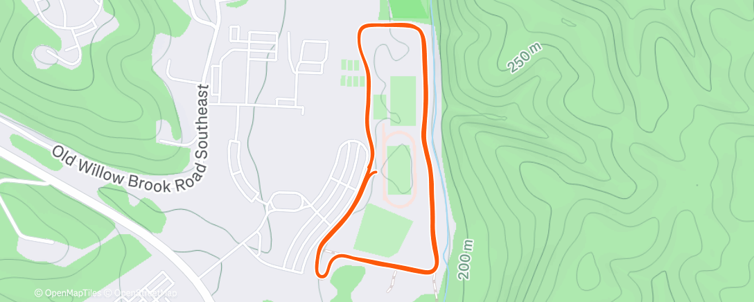Map of the activity, Afternoon Run