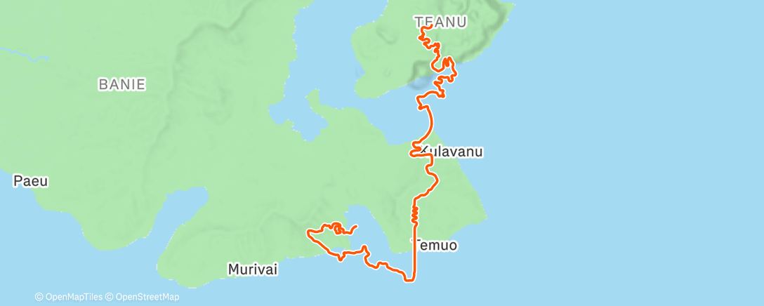 Карта физической активности (Zwift - Jurassic Coast in Watopia)