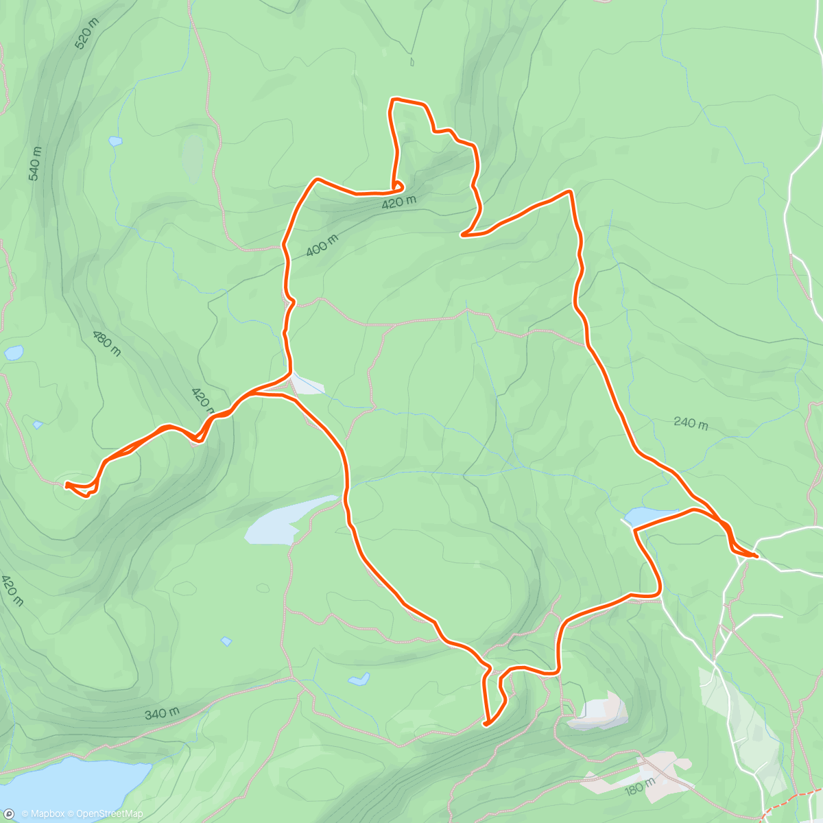 Map of the activity, 8 km gåtur til Hoggsfjellet, Solbergvarden og Knabben sammen med Lisbeth og Ørjan