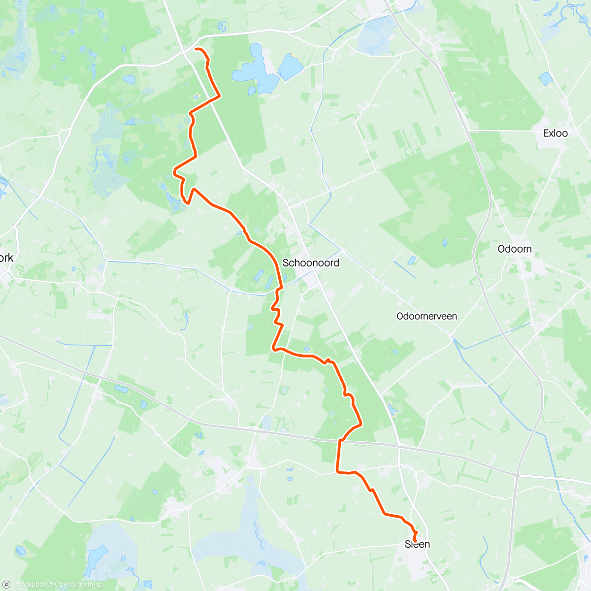 「Pieterpad etappe 6. Sleen - Schoonloo」活動的地圖
