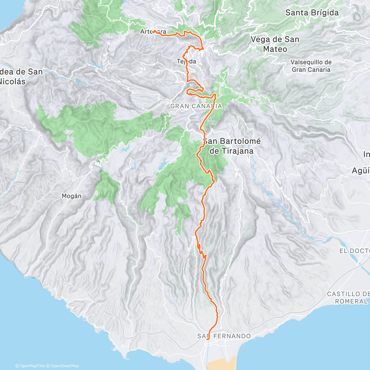 Map of the activity, Last part of TGC. Artenara to the Finish. The best crew!