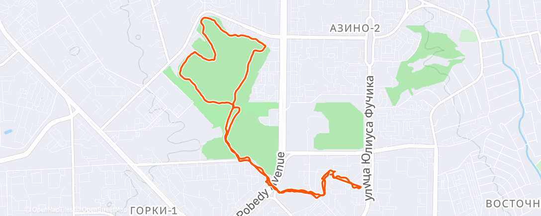 Map of the activity, Afternoon Run
