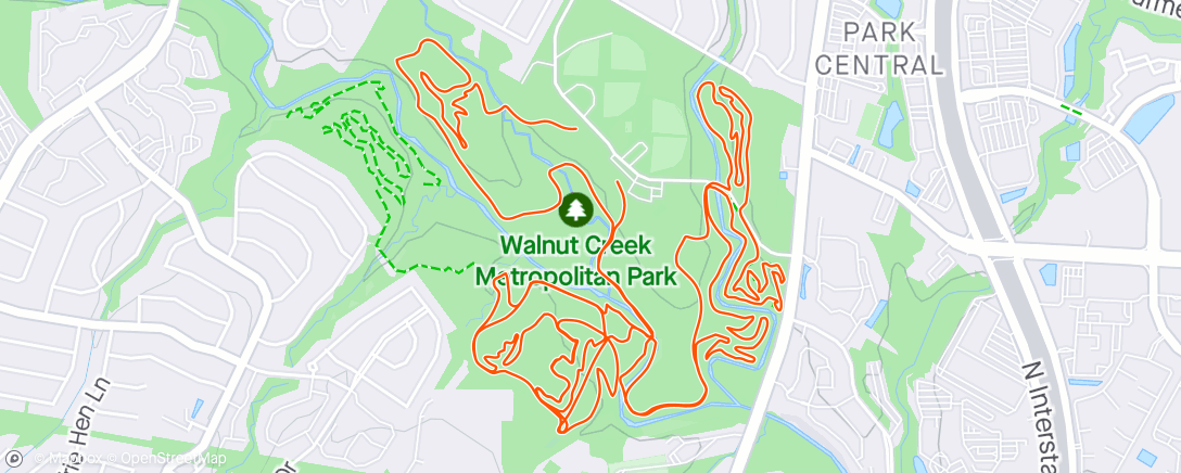 Mapa de la actividad (Walnut Creek Ride)