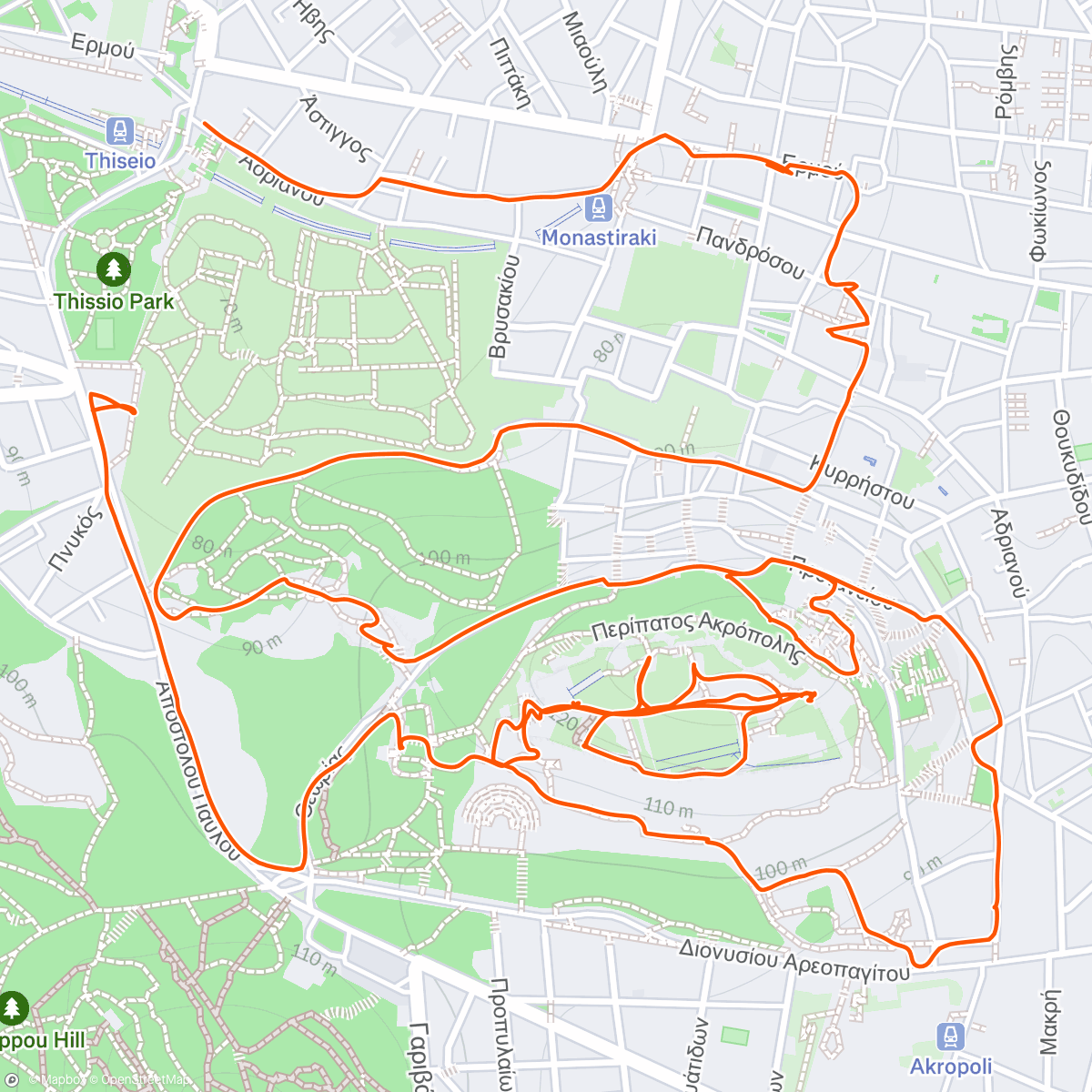 Mapa de la actividad (Αθήνα with Kate)