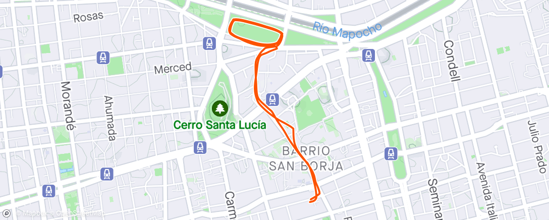 Mapa da atividade, Carrera por la tarde