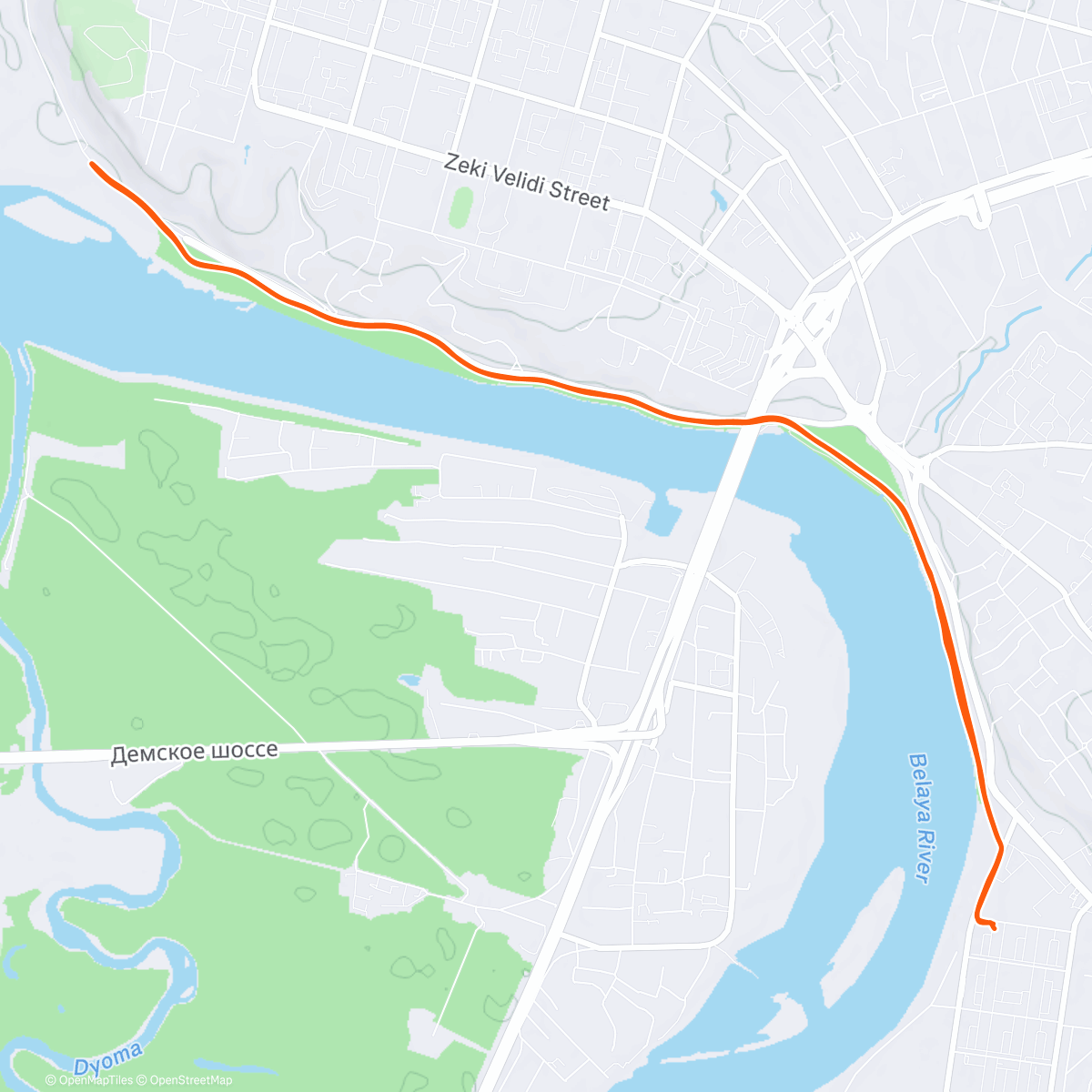 Map of the activity, Дневной забег