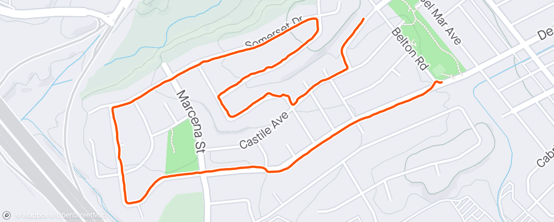 Map of the activity, Mid day run