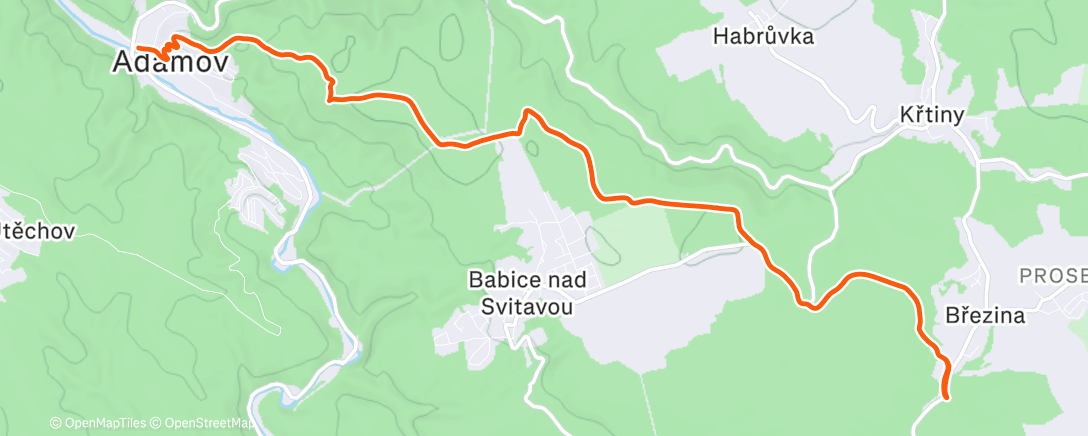 Map of the activity, Lunch Run