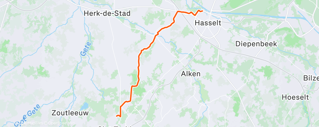 Map of the activity, Afternoon Ride