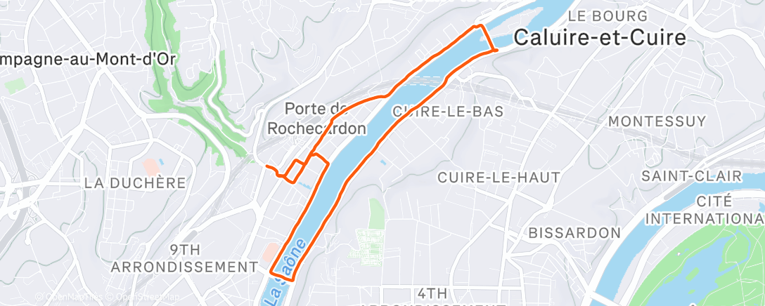 Map of the activity, Evening Run