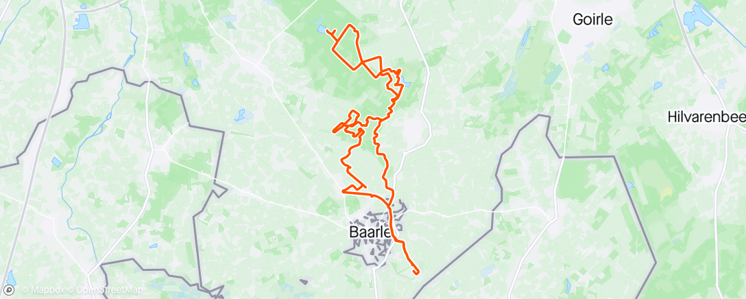 Map of the activity, Namiddagrit op gravelbike