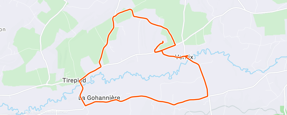 Карта физической активности (Sortie vélo le midi)