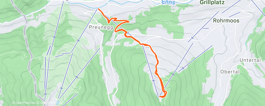 Map of the activity, Tourenskilauf am Abend