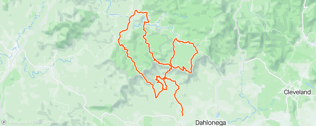 Mapa de la actividad, Bicicleta de gravilla por la tarde