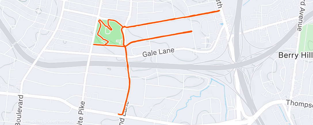 Map of the activity, Morning Run