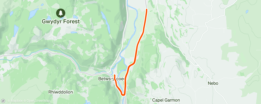 Map of the activity, Evening Run