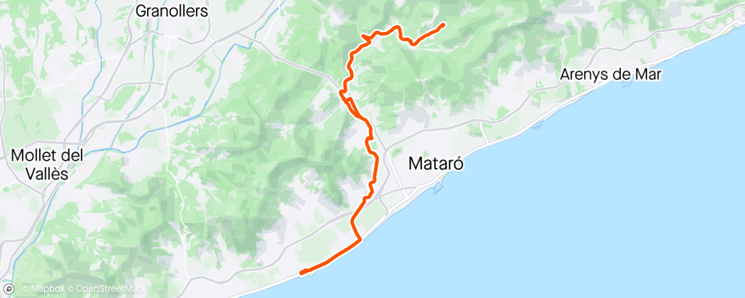 Map of the activity, Road: Canyamars