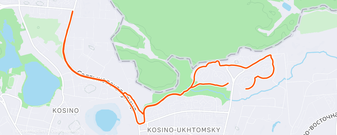 Map of the activity, Afternoon Run